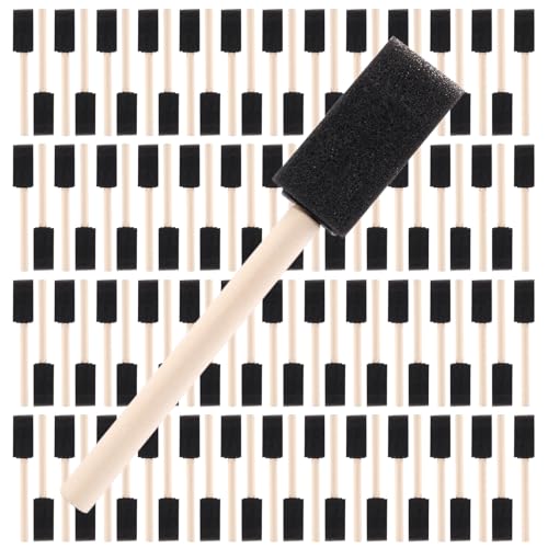 1" Foam Paint Brushes, 100 Pack, 1-Inch Painting Sponges (Black) - color: Black, size: 1"