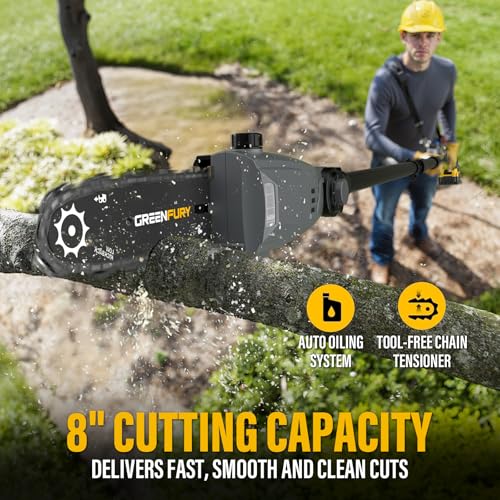 2-in-1 Pole Saw & Hedge Trimmer Compatible with Dewalt 20V MAX (Tool Only) - color: Gray