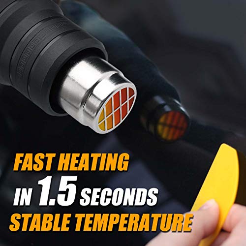 Heat Gun Kit 1500W Variable Temperature with Digital Display,5 Nozzles,Hot Air Gun 122℉-1112℉,Fast Heating for DIY Shrink PVC Tubing/Wrapping/Crafts,Stripping Paint(1500W LCD Digital Display) - color: 1500w Lcd Digital Display