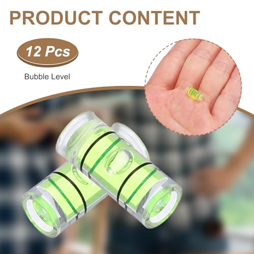 HARFINGTON 12pcs Mini Cylindrical Bubble Spirit Level Vials 5x12mm - size: 5x12mm