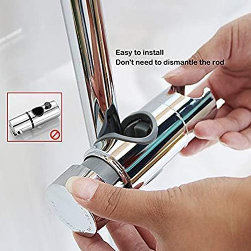 Adjustable Shower Head Holder for Slide Bar 18-25MM, ABS Chrome