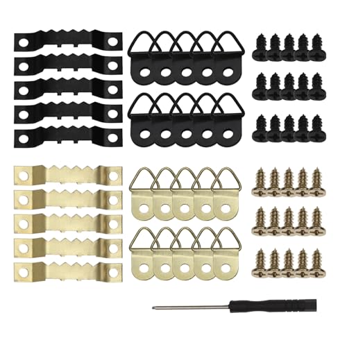 251Pcs Picture Hanging Kit Black & Gold Heavy Duty Picture Hangers Hardware - color: black&gold