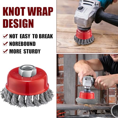 Tandefio 24 Pcs Wire Cup Brush, Angle Grinder, Classic - size: 3 Inch, style: Classic
