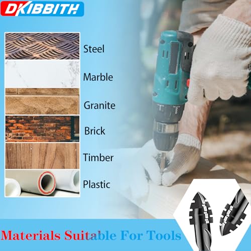 DKIBBITH 4-Flute Serrated Masonry Drill Bit Set (10-Piece, Black) - 3/16" to 1/2" for Concrete, Tile, Brick, Glass, Ceramic - size: 10 Piece 3/16"-1/2" Serrated Drill Bit Set