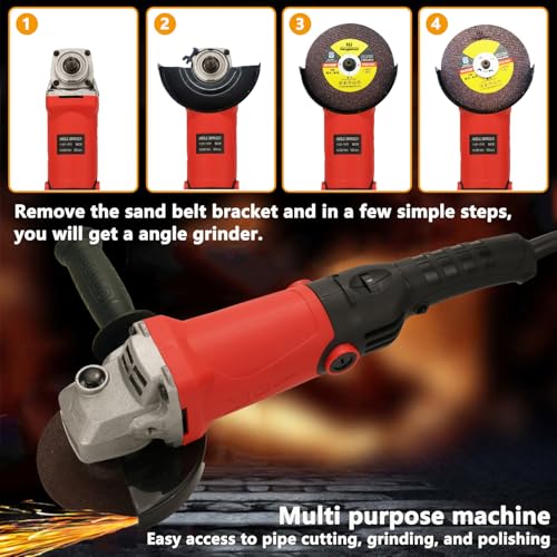 Belt Sander - 1080W 6-Speed Variable Speed Detail Band File Belt Sander,1/2 x 18" Finger Belt Sander for Grinding and Polishing Wood, Paint, Metal Rust Move,welding Spot and DIY. - size: 1/2x18″