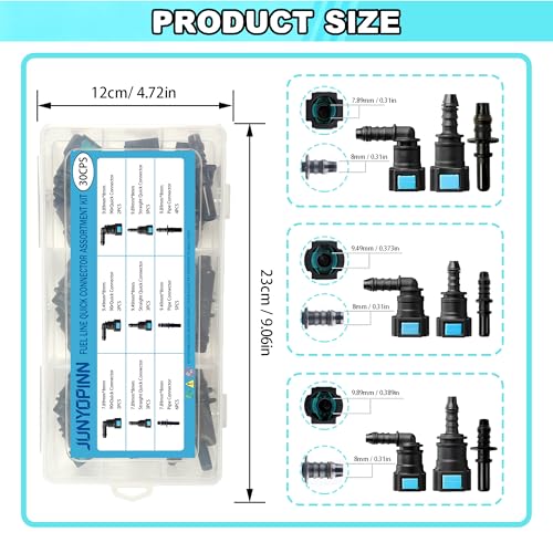 30PCS Fuel Line Quick Connector Assortment Kit，Fuel Line Repair Kit
