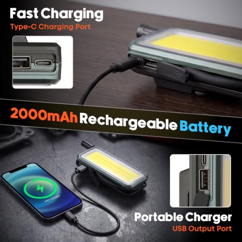 2-Pack LED Rechargeable Work Light with Flexible Gooseneck Light