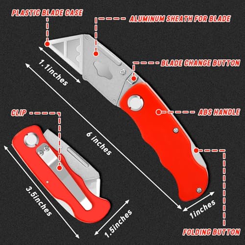 JETMORE 12 Pack Utility Knife, Box Cutter, 30 Blades, Razor Knife Utility - size: 12 Pack