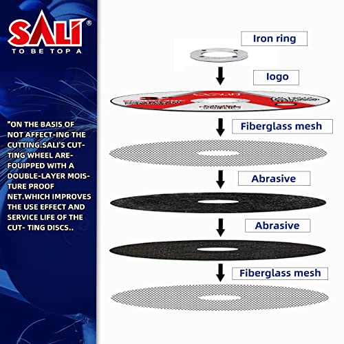 SALI 50 Pack Cut Off Wheels Cutting Wheels 3" x 1/16" x 3/8" Professional Cutting Stainless Steel for 3 in Angle Grinders and Die Grinders- Cutting Disc Aggressive Cutting Operating Up to 20380 RPM