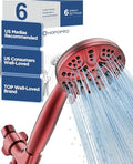 HOPOPRO High Pressure Handheld Shower Head Set with 6 Settings, Ferrari Red - color: Red, style: 6 Modes