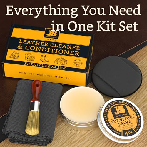 Furniture Salve for leather, leather conditioner, furniture balm, shoe polish kit, wood restorer for furniture, bees wax furniture polish 4 oz