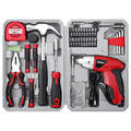 Hi-Spec 4V USB Electric Screwdriver Tool Kit for Home Repairs, Red - color: Red