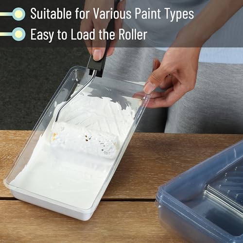 Bates- Paint Tray Liner, 4 Inch, 12 Pack, Clear, Plastic Disposable Paint Tray for Painting Walls - color: Clear, size: 12 Pack 4 Inch