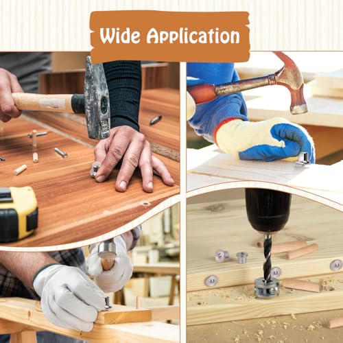 99 Pcs Woodworking Dowel Pin Set, Including 24 Pcs Dowel Centering Pins in 6/8/10/12 mm and 75 Pcs Wood Dowel Pins in 6/8/10 mm, Premium Dowel and Tenon Center Transfer Plugs Doweling Centering Pins