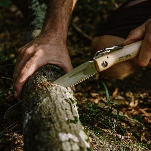 Opinel Folding Saw - Gardening and Camping Folding Carbon Steel Saw with Beechwood Handle - style: No.18