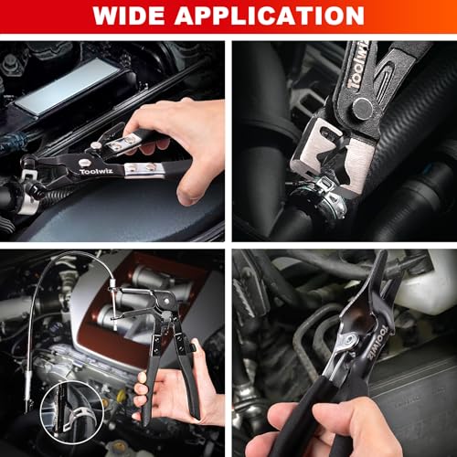 Toolwiz Hose Clamp Pliers Set, 4 Pcs Coolant Radiator Spring Clamp Pliers - size: 4 pcs Hose Clamp Pliers Set