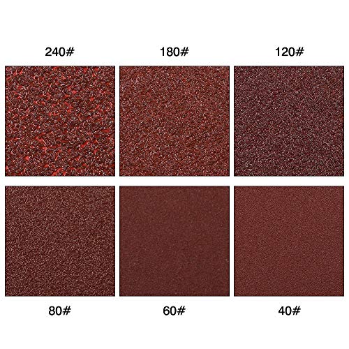 100pcs Triangle Sanding Pads Hook and Loop Sandpaper - style: 100pcs: 20pcs 40/60/80grit+15pcs120/180grit+10pcs 240grit