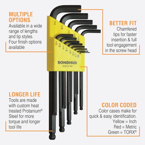 Bondhus 10937 Set of 13 Balldriver L-wrenches, sizes .050-3/8-Inch - style: Classic