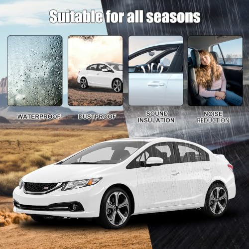 Window Molding Trim for 2012-2015 Honda Civic 4-Door Sedan | 4PCS Black Rubber Weatherstrip Seals, Replaces #72450-TR0-A01, High-rebound Buckle Design, Built-in Metal Layer - size: 2012-2015 Honda Civic