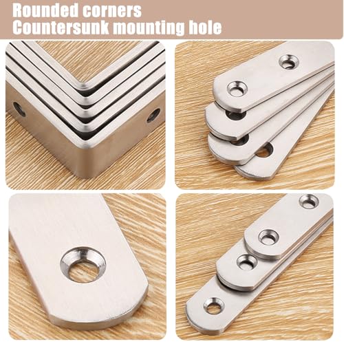 L Brackets, 2 inch Angle Corner Braces with Screws for Wood Furniture - style: 2inch L Shape Silver 18pcs