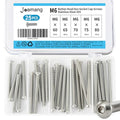 M6 x 60mm 65mm 70mm 75mm 80mm Button Head Socket Cap Screws Bolts, Stainless Steel 304, Metric Allen Hex Drive, Bright Finish, Fully Threaded, Assortment Kit 25PCS - size: Button M6x60-80mm