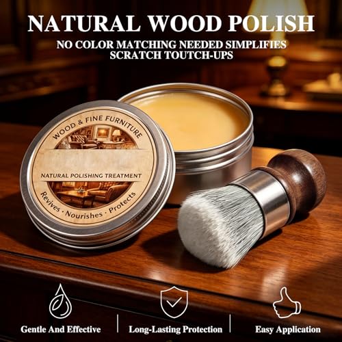 Furniture Balm, Advanced Formula for Wood Scratch Repair, Helps Prevent Cracking & Enhances Texture, Ideal for Furniture & Wood Grain Touch-Ups (150g)