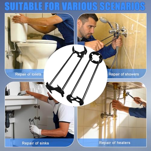 2 Pcs Multifunctional Sink Wrench Set, 11-in-1 Basin Faucet Tool