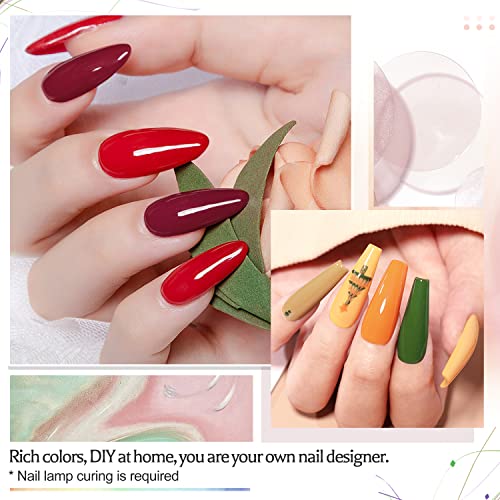 JODSONE 36 PCS Gel Nail Polish Set-32 Colors Gel Polish Kit Base Coat Glossy Matte and Glitter Top Coat Nail Polish Set Green Blue Red Pink Collection Gifts for Women - color: B02