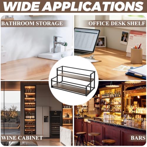 QTLCOHD 2 Tier Liquor Bottle Display Shelf