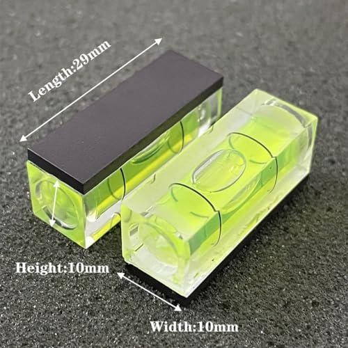 ZUJHPYMI 6Pcs Magnetic Small Bubble Level 10x10x29mm Mini Square Bubble Spirit Levels Leveling Tools - size: 10x10x29mm, Magnetic