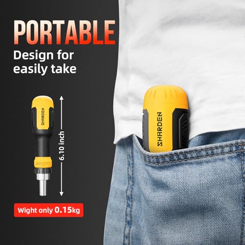 SHARDEN 26-in-1 Ratcheting Screwdriver Set Multi Screwdriver Tool Kit - color: Yellow, size: Ratchet-NonExtendable