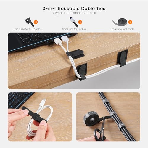 EUREKA ERGONOMIC 316PCS Under Desk Metal Cable Kit, Black
