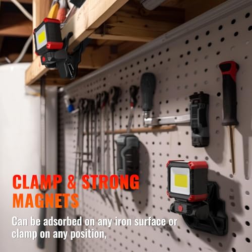Easymaxx Rechargeable Clip Light 2 Pack, 2100LM LED Clamp Work Light