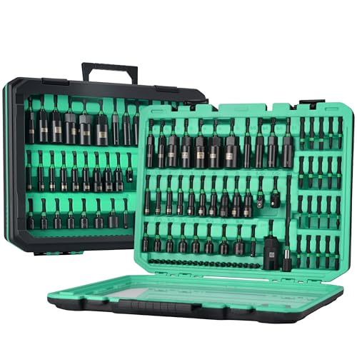 AEROFORCE 74 PCS Magnetic Nut Driver Set, Impact Drill Driver Bit 1/4" Hex Shank, SAE & Metric Cr-V Steel Power Nut Drivers with Wing Nut Driver, Impact Socket Adapters, screwdriver bits - size: 74PCS Magnetic Nut Driver Set