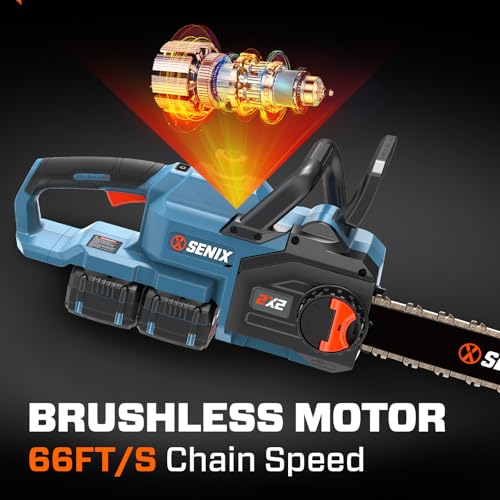 SENIX 40V 14" Electric Chainsaw, Cordless Battery Brushless,CSX2-M2 - size: 14"