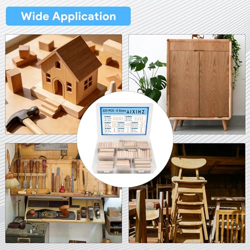 Fluted Wood Dowels Kit 1/4 3/8 5/16 Inch