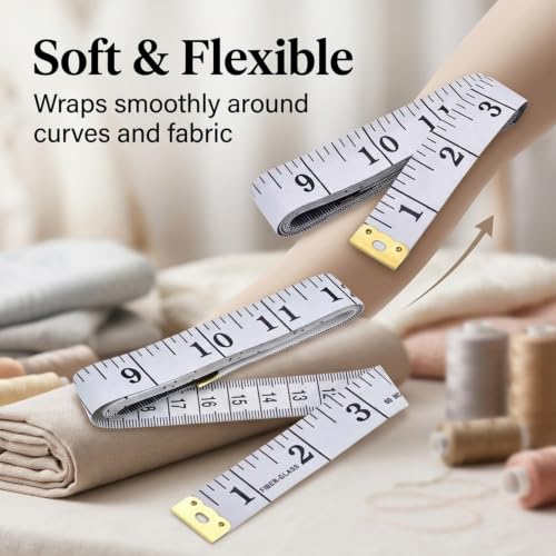 Tape Measures 3Pack, Soft Measuring Tape Double Scale 150cm/60inch White - color: White-3pcs