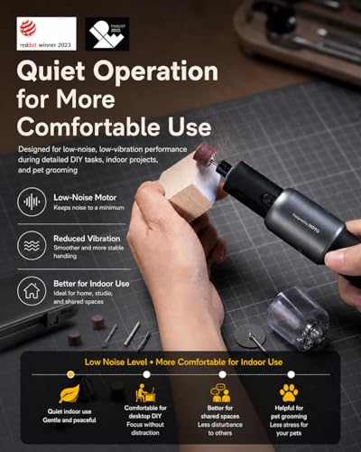 HOTO Cordless Rotary Tool Kit with 94 Accessories, Strong Motor, 25000RPM 5 Variable Speed Powerful Engraving Pen, LED Light, Ideal for 3D Printing Sanding, Carving, Polishing, Drilling, DIY Crafts