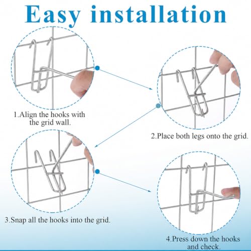 60 PCS 4in Grid Wall Hooks, Storage Gridwall Display Hangers, Heavy Duty