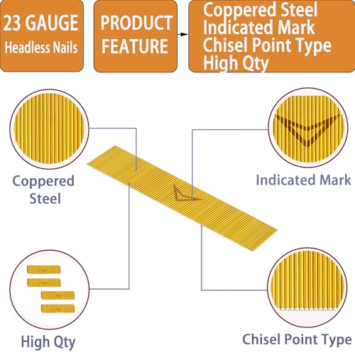 23 Gauge Pin Nails,Headless Pinner,3/8",10000pcs - size: 3/8"---10000pcs