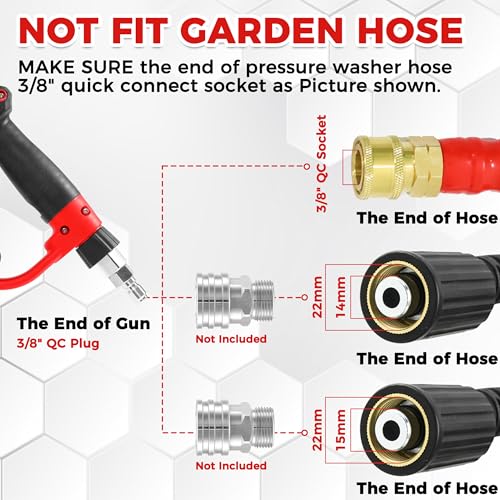 Tool Daily Pressure Washer Gun with 3/8" Swivel Quick Connector, 5000 PSI - size: 40inch-3/8" QC