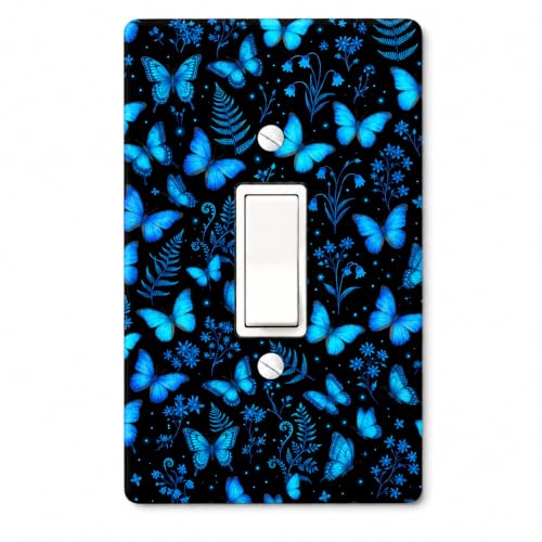 Blue Butterfly Light Switch Cover Plates Toggle Switch Covers Plate - color: Blue Butterfly, size: Toggle Light Switch