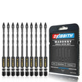 10 Pcs 1/8" Masonry Concrete Drill Bit Set for Tile Brick Glass Plastic Wood, Cross Tungsten Carbide Tip, Hex Shank, Work with Ceramic Porcelain Tile Wall Mirror Paver, 1/8 Inch Drill Bits,3mm - size: 10 Pack 1/8"(3mm)