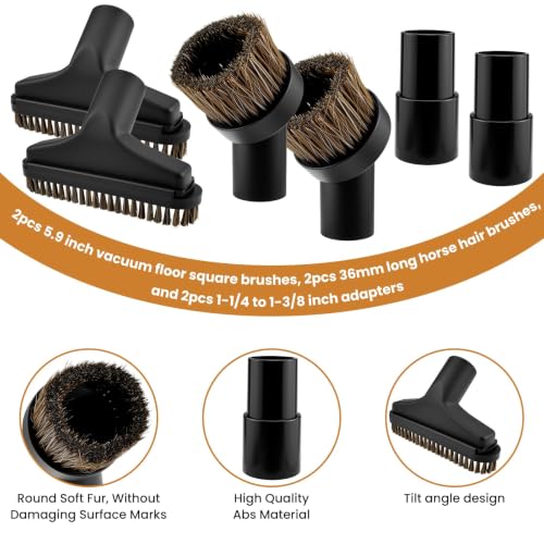 6-Piece Universal Vacuum Attachments Kit - size: 6Pcs Vacuum Brush, Horse Hair