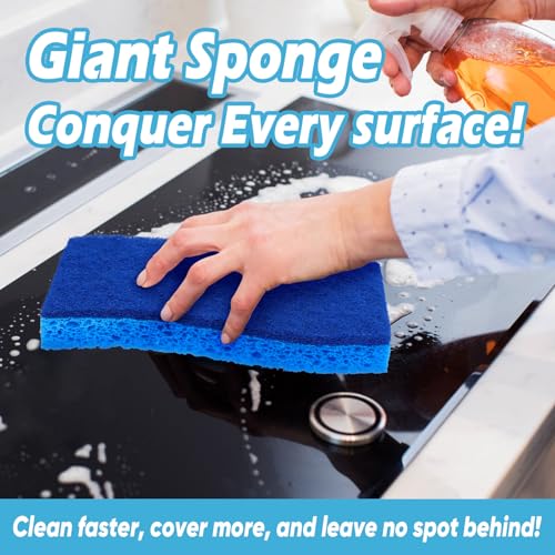 AIDEA XL Sponges Kitchen 12Count, Non-Scratch Scrub Sponges for Dishes - color: Blue-extra Large