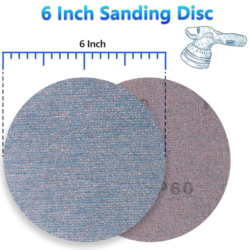 30Pcs 6 Inch Ceramic Mesh Sanding Disc Assortment for Orbital Sander - style: 6 Inch