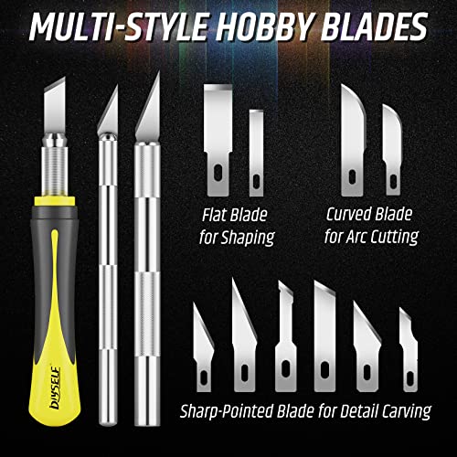DIYSELF 16-Piece Exacto Knife Set, Craft Knife & Hobby Knife Kit, Precision Knife with Magnetic Storage Case, Exacto Knife for Crafting, Paper, Foam, Vinyl, Models, 3D Printing, Junk Journal Supplies - color: Yellow (16 Pack)