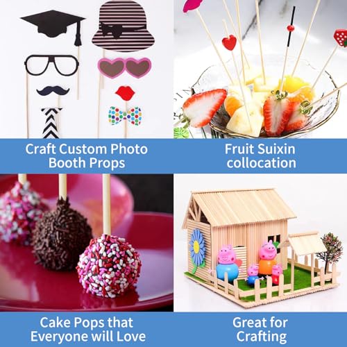 KTOJOY 150PCS Dowel Rods Wood Sticks Wooden Dowel Rods - 1/8x 12 Inch Precut Dowels for Crafting, Hardwood Dowel Rod Assortment, Cake Dowels for Tiered Cakes (150, 1/8 X 12 Inch)