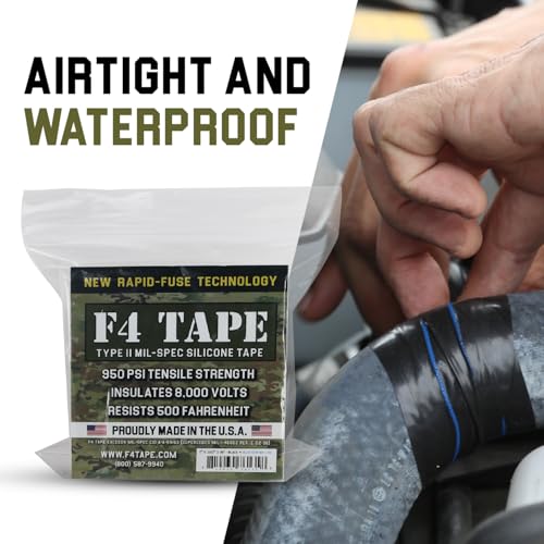 Bond It F4 Tape, Self-Fusing Silicone Repair Tape, 1 in x 36 ft, Black - color: Black