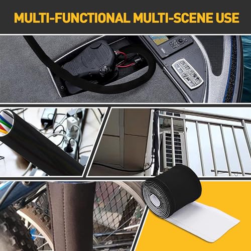 Neoprene Cable Sleeve - 60" for Trolling Motor Wire Protection & Management, Black & White